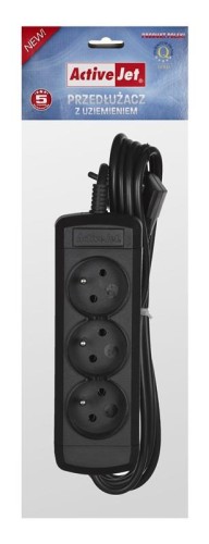 Przedłużacz Activejet 3GNU - 1,5M - C (1,5m; kolor czarny) - 752229