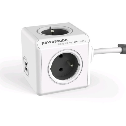 Przedłużacz allocacoc PowerCube Extended USB 2402GY/FREUPC (1,5m; kolor szary) - 1697908