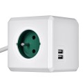Przedłużacz allocacoc PowerCube Extended USB 2402GN/FREUPC (1,5m; kolor zielony) - 1697914