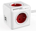 Przedłużacz allocacoc PowerCube Extended USB 2402RD/FREUPC (1,5m; kolor czerwony) - 752234