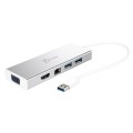 Stacja dokująca j5create USB3.0 Mini Dock 1x HDMI/1xVGA/2xUSB 3.1/1xMicro USB/1xRJ45 Gigabit; kolor srebrny JUD380-N - 1779881