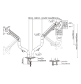 GEMBIRD BIURKOWE REGULOWANE RAMIĘ/UCHWYT NA 2 MONITORY 17-32, 100X100MM, DO 8 KG - 1463392