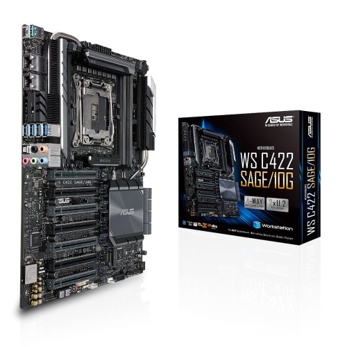 ASUS WS C422 SAGE/10G, Intel C422,  1x Intel Socket 2066, 8x DDR4 2666 RDIMM/LRDIMM, 7 x PCIe 3.0, VIDIA 4-Way SLI/AMD 4-Way CrossFireX, 1x M.2 Socket 3, 8x SATA, 2x U.2, 2 x 10Gb Intel X550-AT2, Real - 1209771