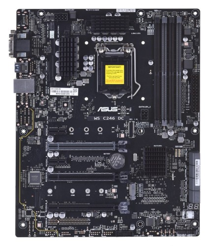 Płyta Serwerowa ASUS WS C246DC Socket 1151 Xeon E-2100, C246, 4DIMM, 4PCIe, 8SATA, 1M22(22210), 1 x Intel® I219-LM GbE, ATX - 1641580