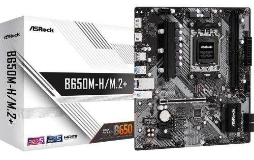 Płyta ASrock B650M-H/M.2+ /AMD B650/DDR5/SATA3/M.2/USB3.0/PCIe4.0/AM5/mATX - 1644772