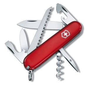 Victorinox V-1.36 13 Camper Taschenmesser, Holzgriff, rot