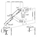 Uchwyt gamingowy do monitora LCD NanoRS, 17-32", 8kg, vesa 75x75 oraz 100x100, podwójne ramię, RS162 - 1493307
