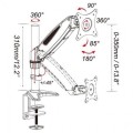 Ramię biurkowe LCD/LED Techly 15"-27", 8kg Amortyzator Gazowy - 1199472