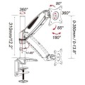 Ramię biurkowe LCD/LED Techly 15"-27", 8kg Amortyzator Gazowy - 1464427