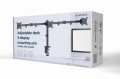 GEMBIRD BIURKOWE REGULOWANE RAMIĘ/UCHWYT NA 3 MONITORY 17-27, 100X100MM, DO 7KG - 1464572