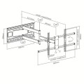 Uchwyt ścienny Techly 43"-80", 50kg obrotowy - 1464462