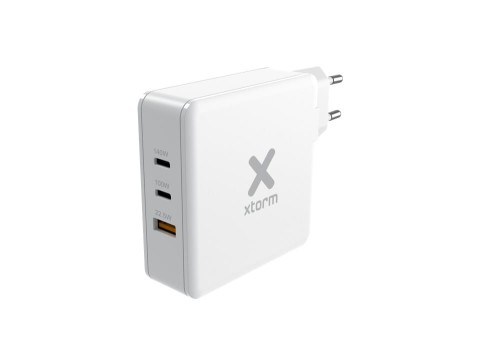 XTORM ŁADOWARKA SIECIOWA USB 3-PORTOWA 140W USB-C PD3.1 EPR GAN, BIAŁA (USB-C PD EPR 140W, USB-C PD100W, USB-A QC 3.0) - 1610298