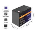 Akumulator LiFePO4 Qoltec Litowo-Żelazowo-Fosforanowy | 12.8V | 100Ah | 1280Wh | BMS - 1670950