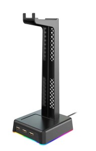 Stojak na słuchawki Vakoss ST-1545 RGB 3x USB HUB