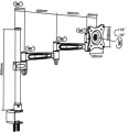 Uchwyt biurkowy do monitora Maclean MC-628 13-27" 15kg czarny max VESA 100x100 - 803440