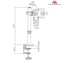 Uchwyt biurkowy do monitora Maclean MC-751 13-32" 8kg czarny VESA 75x75 oraz 100x100 - 1131257