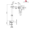 Uchwyt biurkowy do monitora Maclean MC-752 13-32" 8kg czarny VESA 75x75 oraz 100x100 - 1131670