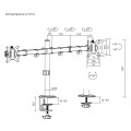 Uchwyt biurkowy na 2 monitory Maclean MC-754N VESA 75x75 oraz 100x100, 17-32", 2x 9kg - 1766046