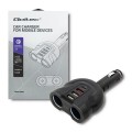Rozdzielacz samochodowy gniazda zapalniczki Qoltec 52W | 2.4A | 2xUSB | USB QC3.0 | USB C PD | 2xgniazdo zapalniczki - 808508