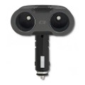 Rozdzielacz samochodowy gniazda zapalniczki Qoltec 52W | 2.4A | 2xUSB | USB QC3.0 | USB C PD | 2xgniazdo zapalniczki - 808509