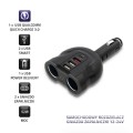 Rozdzielacz samochodowy gniazda zapalniczki Qoltec 52W | 2.4A | 2xUSB | USB QC3.0 | USB C PD | 2xgniazdo zapalniczki - 808506