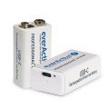 Akumulatorek everActive 6F22/9V Li-ion 550 mAh z USB TYP C - 1788419