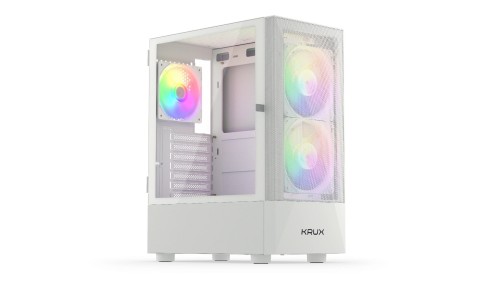 Obudowa KRUX Vako White RGB ATX, z oknem, bez zasilacza, biała - 1791009