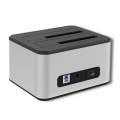 Stacja dokująca Qoltec dysków 2x HDD/SSD | 2.5" / 3.5" SATA | USB 3.0 | Klonowanie - 1017987