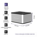 Stacja dokująca Qoltec dysków 2x HDD/SSD | 2.5" / 3.5" SATA | USB 3.0 | Klonowanie - 1017983