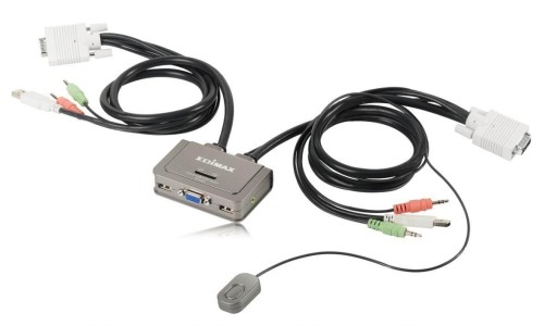 Switch KVM Edimax EK-2U2CA 2xUSB z kablami i audio - 750607