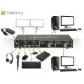 Przełącznik KVM Techly 2-portowy DisplayPort/USB 2x1 Dual Head Video 4K*30Hz - 1462951