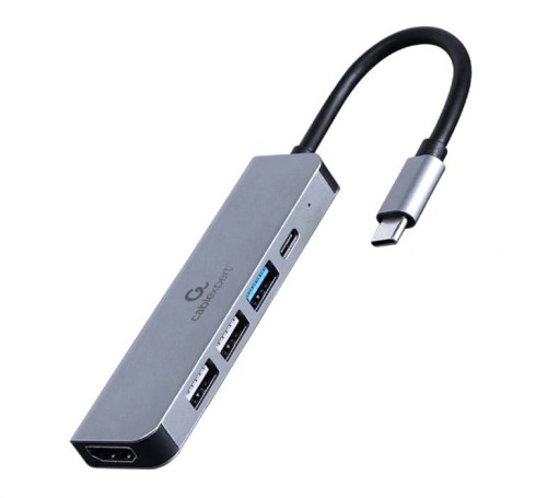 GEMBIRD MULTI ADAPTER USB TYP-C 5W1 (HUB + HDMI + PD) SREBRNY - 1435369