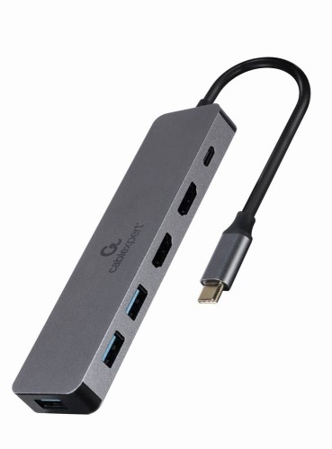 GEMBIRD MULTI ADAPTER USB TYP-C 3W1 SREBRNY HUB USB, HDMI, PD (100W) - 1532461