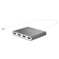 Adapter j5create USB-C to 4 Port HDMI Multi Monitor Adapter (USB-C m - 4xHDMI f 50cm; kolor srebrny) JCA366-N - 1778704