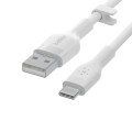 BELKIN KABEL USB-A - USB-C SILICONE 2M BIAŁY - 1729543