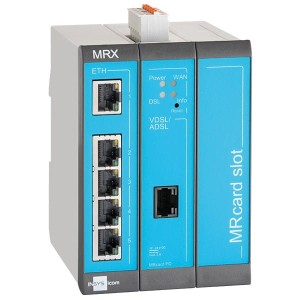 INSYS icom MRX3 DSL-B Modular VDSL/ADSL router Annex J/B VDSL2 ADSL/2/2+ VPN 5xEthernet 10/100BT 2xdig.in MRcard-Slots 1xfree