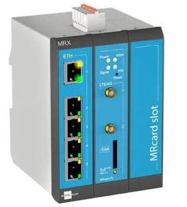 INSYS icom MRX3 LTE Modular 4G cellular router worldwide freq. bands VPN 5xEthernet 10/100BT 2xdig.in MRcard-Slots 1xfree
