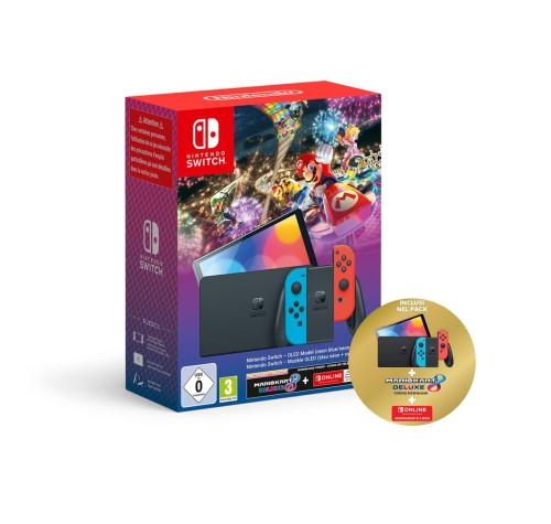 Nintendo Switch OLED Red Blue + Mario Kart 8 Deluxe - 1787754