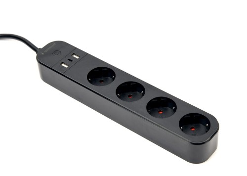 GEMBIRD INTELIGENTNA LISTWA ZASILAJĄCA Z ŁADOWARKĄ USB 4XSCHUKO, CZARNA - 1747793