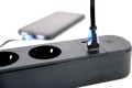 GEMBIRD INTELIGENTNA LISTWA ZASILAJĄCA Z ŁADOWARKĄ USB 4XSCHUKO, CZARNA - 1735525