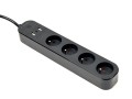 GEMBIRD INTELIGENTNA LISTWA ZASILAJĄCA Z ŁADOWARKĄ USB 4 GNIAZDA PL, CZARNA - 1735505