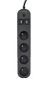GEMBIRD INTELIGENTNA LISTWA ZASILAJĄCA Z ŁADOWARKĄ USB 4 GNIAZDA PL, CZARNA - 1735506