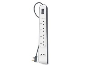 Listwa zasilająca Belkin Power Surge 4-PORT + 2xUSB-A 2m Grey/White Schuko