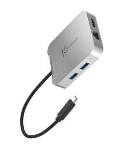 Stacja dokująca j5create 4K60 4K60 Elite USB-C PD Multi-Port Adapter 1x4K HDMI/2xUSB 3.1/1xUSB-C/1xRJ45 Gigabit; kolor srebrny JCD391-N