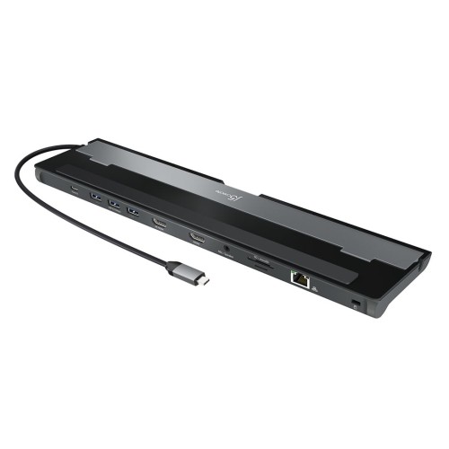 Stacja dokująca j5create USB-C Dual HDMI Docking Station 2xHDMI/3xUSB3.0/1xUSB-C/Card Reader/RJ45 Gigabit/3.5mm combo audio jack czarna JCD542-N - 1779858