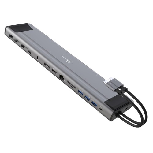 Stacja dokująca j5create 2xUSB-C M.2 NVMe USB-C Gen 2 Docking Station 1xHDMI/1xDisplay Port/3xUSB3.2/2xUSB-C/RJ45 Gigabit/ 1xM.2 NVMe Slot srebrna JCD552-N - 1779900