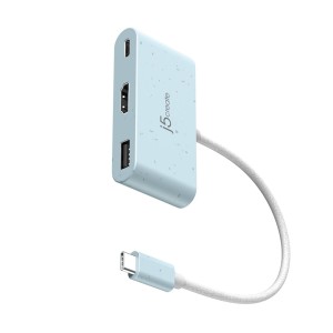 Stacja dokująca j5create Eco-Friendly USB-C to HDMI & USB Type-A with Power Delivery 1xHDMI/1xUSB 3.1/1xUSB-C; kolor niebieski JCA379EC-N