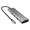 Stacja dokująca j5create 4K60 Elite USB-C Triple-Monitor 10Gbps Mini Dock 2x4K HDMI/1xDisplay Port/2xUSB 3.1/2xUSB-C/Card Reader/1xRJ45 Gigabit; kolor srebrny JCD397-N - 1779870