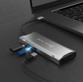 Stacja dokująca j5create 4K60 Elite USB-C Triple-Monitor 10Gbps Mini Dock 2x4K HDMI/1xDisplay Port/2xUSB 3.1/2xUSB-C/Card Reader/1xRJ45 Gigabit; kolor srebrny JCD397-N - 1779879