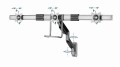 GEMBIRD ŚCIENNE REGULOWANE RAMIĘ/UCHWYT NA 3 MONITORY 17-27, VESA 100X100MM, DO 6 KG - 1742925